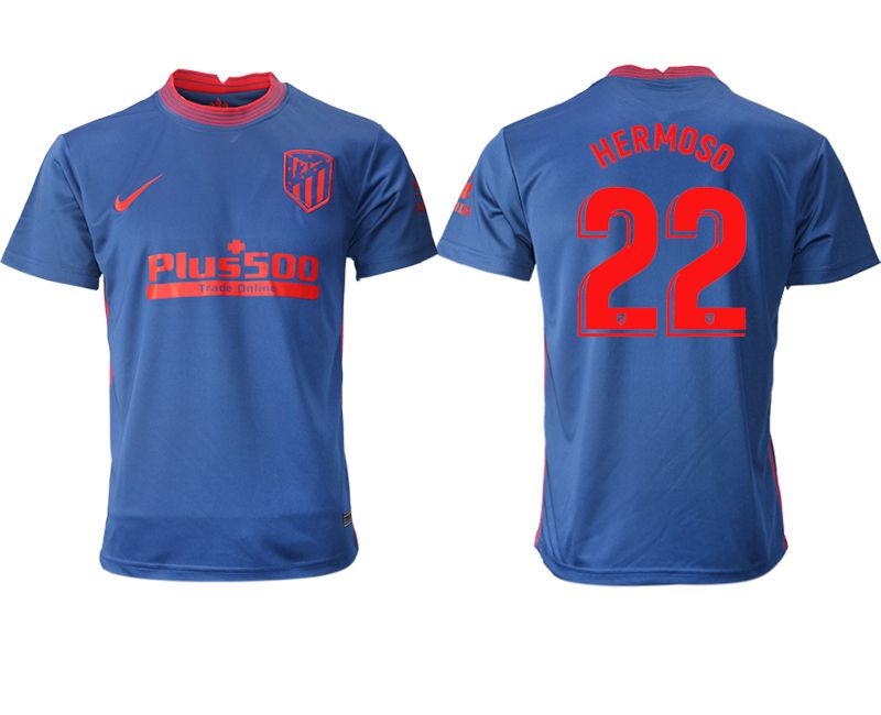 Men 2020-2021 club Atletico Madrid away aaa version #22 blue Soccer Jerseys